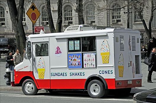 冰淇淋,手推车,曼哈顿,纽约,美国