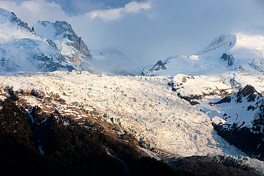 冰河,勃朗峰,山丘,上萨瓦省,法国,欧洲