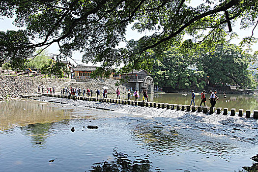 福建,民居,土楼,云水谣,小桥流水,河流,乡村,建筑,特色,风格,风光,风貌,历史,传统,村庄,旅游,景点