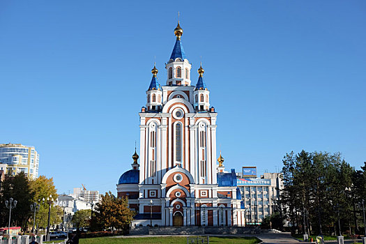 哈巴罗夫斯克蓝顶东正教堂
