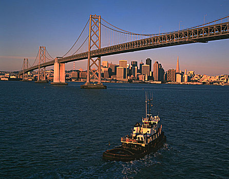旧金山湾,桥,城市,背景