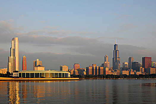 水族箱,密歇根湖,塔,2009年,南,摩天大楼,天际线,芝加哥,伊利诺斯,美国