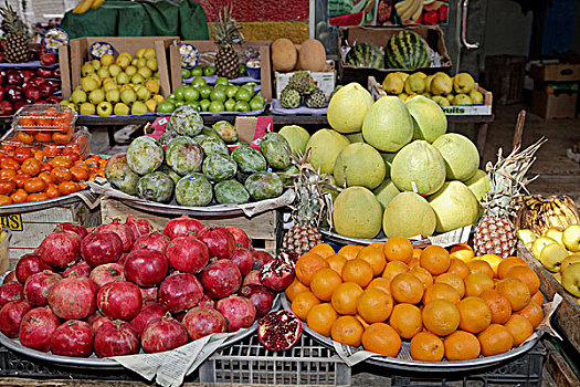 水果摊,水果,市场,露天市场,安曼,约旦,亚洲