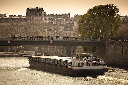 运河,船,塞纳河,巴黎,法国