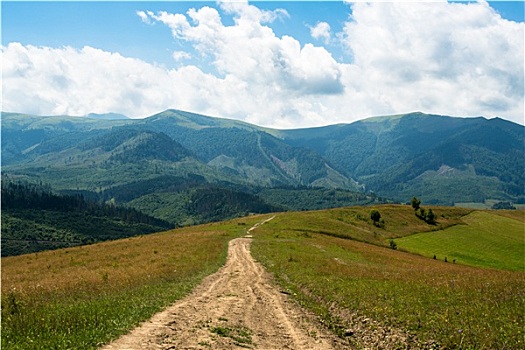 土路,风景,乌克兰,喀尔巴阡山脉