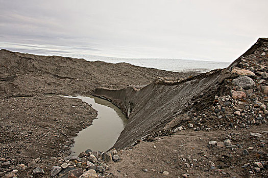 格陵兰,大,峡湾,冰原,冰河,冰碛,风景,结冰,碎片,大幅,尺寸