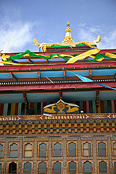 不丹,布姆唐,山谷,屋顶,宫殿
