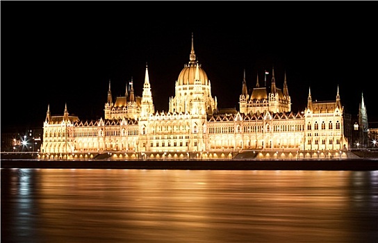匈牙利,议会,夜晚,布达佩斯
