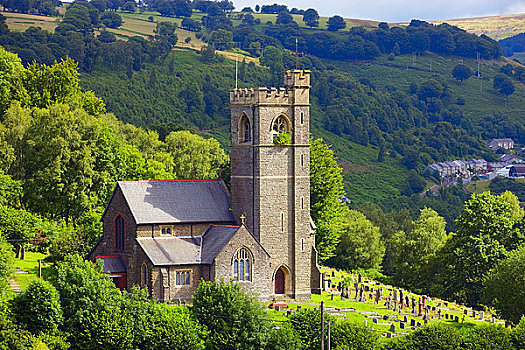 威尔士,教堂,小,乡村