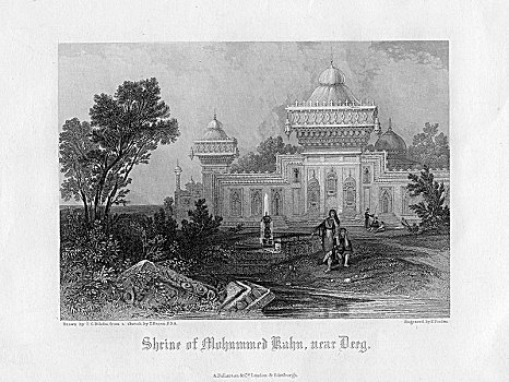 靠近,拉贾斯坦邦,印度,19世纪,艺术家