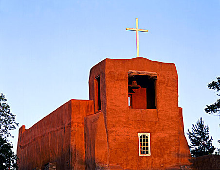 圣达菲,新墨西哥,美国,圣米格尔,小教堂,砖坯,墙壁,建造,毁坏,教堂,建筑