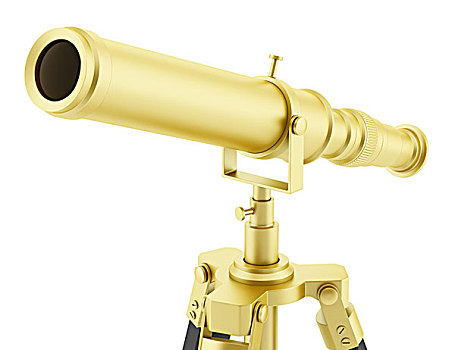 金色,望远镜,三脚架,隔绝