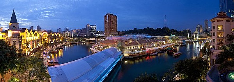 新加坡河,克拉码头,新,区域,夜生活,餐馆,酒吧,新加坡