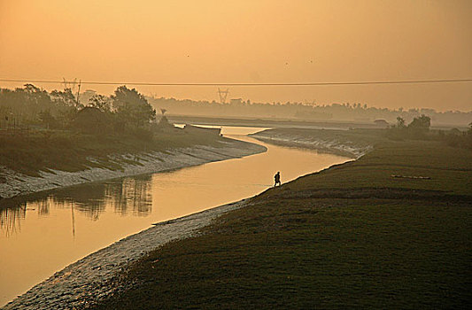 渔民,海水,进入,农场,虾,农事,乡村,地区,库尔纳市,分开,孟加拉,2007年