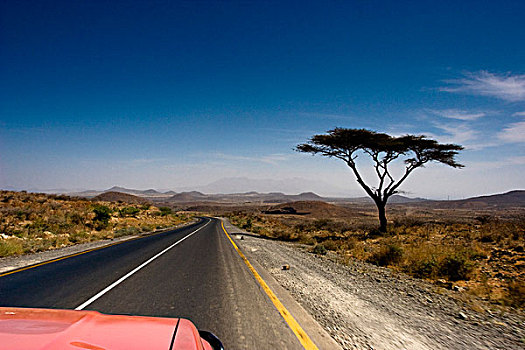汽车,旅行,笔直,道路,埃塞俄比亚