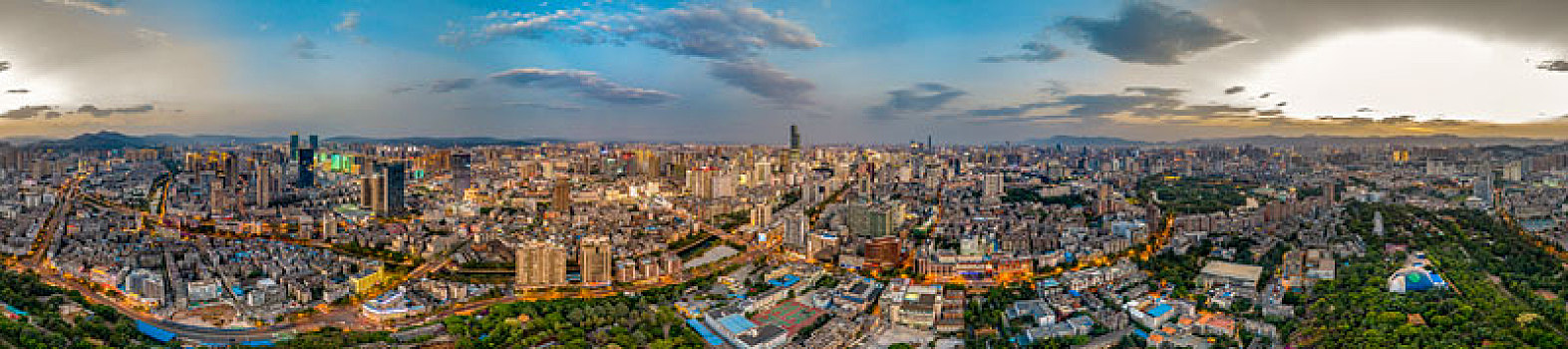 原创,云南昆明市区高空航拍合成全景图之三