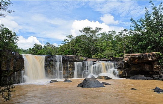 瀑布,树林,泰国