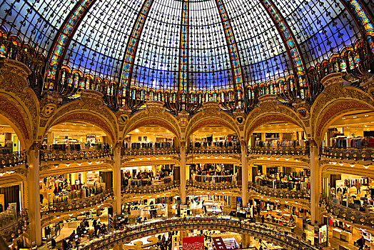 圆顶,老佛爷百货,购物中心,巴黎,法国,欧洲