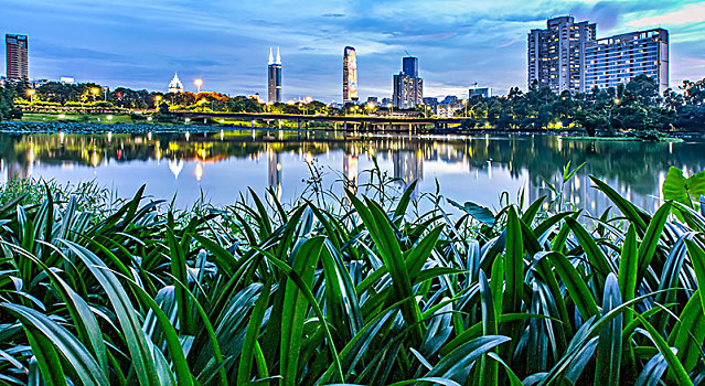 深圳洪湖公园城市夜景