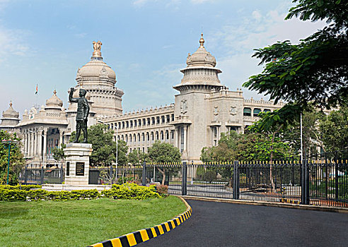 雕塑,正面,政府建筑,班加罗尔,印度
