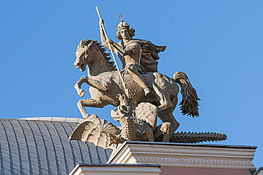 纪念建筑,龙,上面,建筑,购物,区域,道路,维尔纽斯,立陶宛