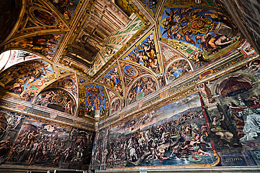 大厅,房间,梵蒂冈博物馆,梵蒂冈城,罗马,意大利
