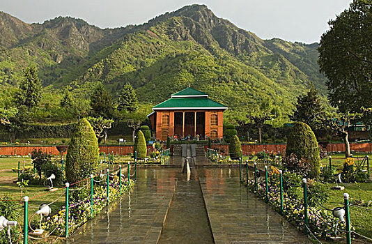 亭子,花园,斯利那加,查谟-克什米尔邦,印度
