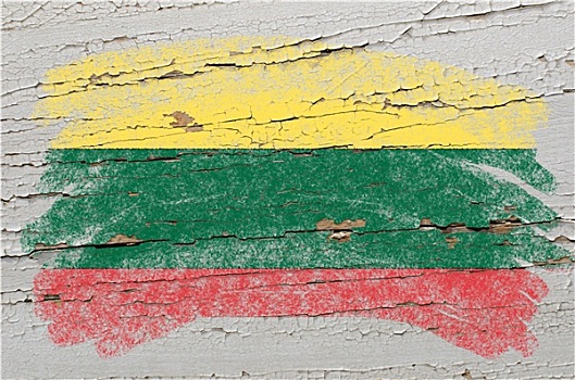 旗帜,立陶宛,低劣,木质,纹理,涂绘,粉笔