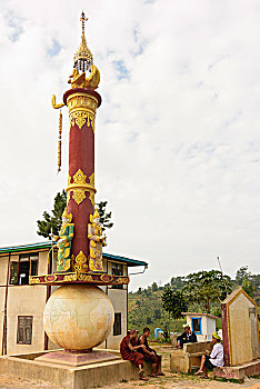 卡劳,寺院,僧侣,掸邦,缅甸