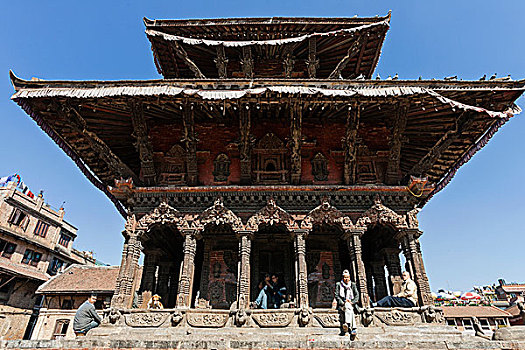 庙宇,杜巴广场,帕坦,尼泊尔,亚洲