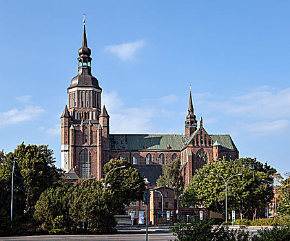 教堂,老城,施特拉尔松,梅克伦堡前波莫瑞州,德国,欧洲