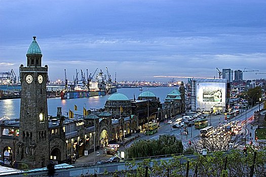 汉堡港,德国,俯视图