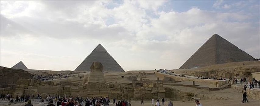 金字塔,吉萨,全景,狮身人面像,开罗
