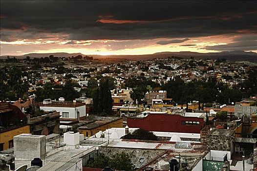 日落,圣米格尔,墨西哥