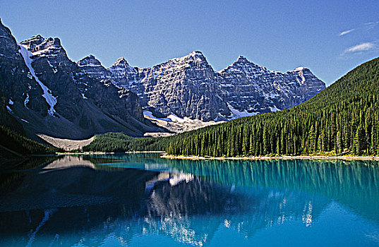 冰碛湖,十峰谷,班芙国家公园,艾伯塔省,加拿大