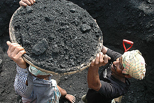 工人,卸载,煤,堆积,达卡,孟加拉,九月,2005年