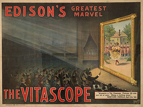 观众,看,大,屏幕,惊奇,电影,海报,城市,纽约,1896年