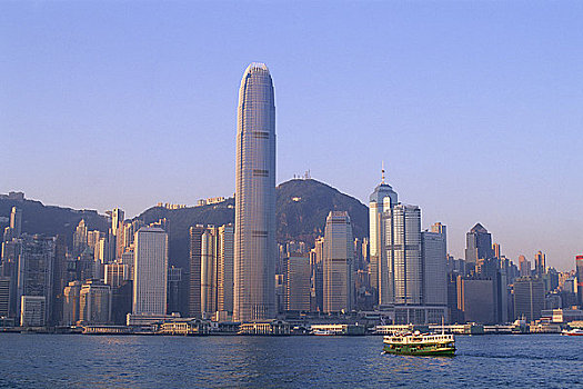 城市天际线,太平山,香港,中国