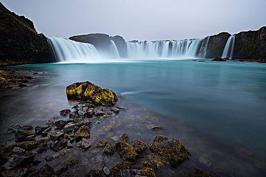 神灵瀑布,瀑布,北方,冰岛,米湖,区域