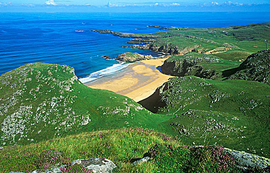 海滩,靠近,头部,北方,海岸,多纳格,爱尔兰,欧洲