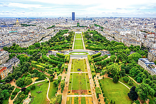 鸟瞰法国巴黎战神广场