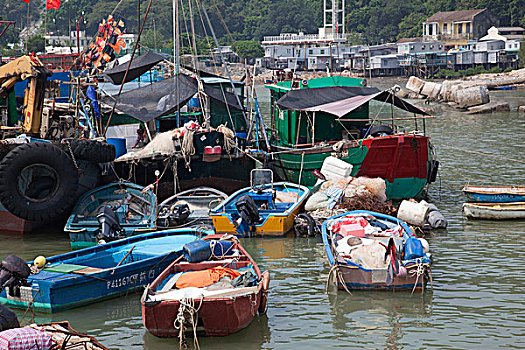 渔船,锚定,大澳,大屿山,香港