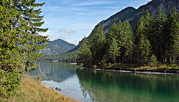 风景,山,清晰,湖,秋天,奥地利