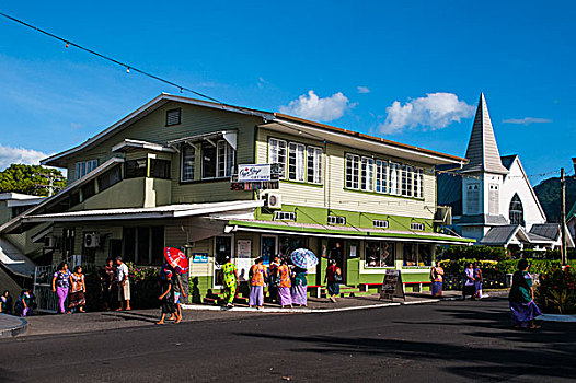 市区,购物,萨摩亚群岛,南太平洋