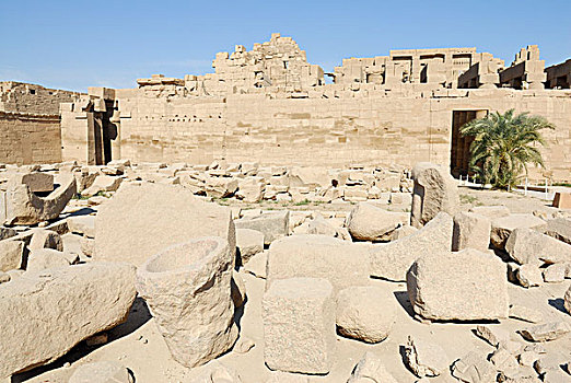残留,卡尔纳克神庙,路克索神庙,尼罗河流域,埃及,非洲