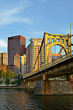 美国,宾夕法尼亚,匹兹堡,桥,跨越,阿勒格尼,河,大幅,尺寸