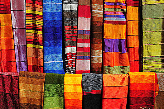 彩色,布,销售,市场,集市,摩洛哥,非洲