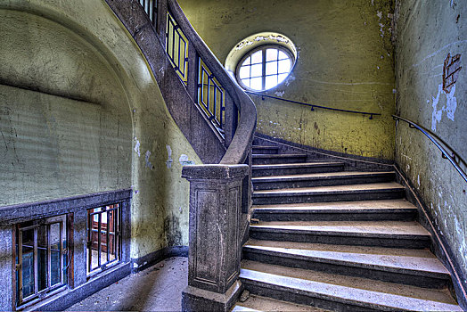 老,楼梯,邮局,建筑,纽伦堡,巴伐利亚,德国,欧洲