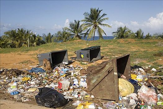 污染,垃圾,违法,玛格丽塔岛,加勒比海,委内瑞拉,南美