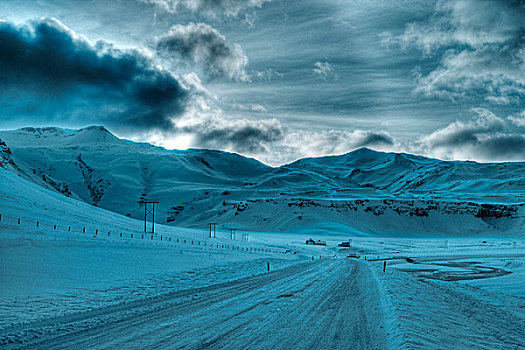 道路,冬天,冰岛